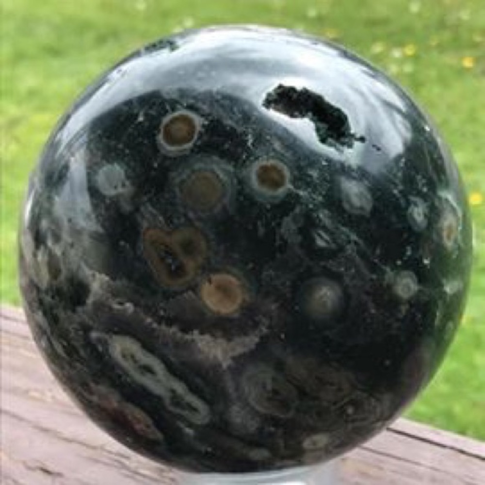 Stunning 5.5 lb Ocean Jasper Sphere - Picture 5 of 8